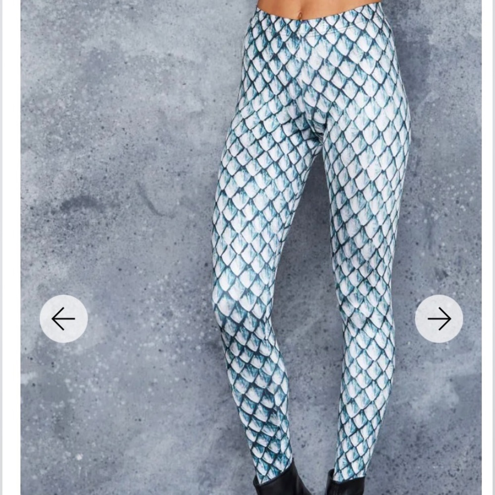 BlackMilk ‘dragon scales silver’ leggings, size small